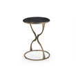 Hourglass Gold Iron Black Marble Accent Table