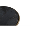 Hourglass Gold Iron Black Marble Accent Table