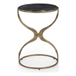 Hourglass Gold Iron Black Marble Accent Table