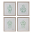 Mint Vases Silver Tone Wood Framed Print Set of 4