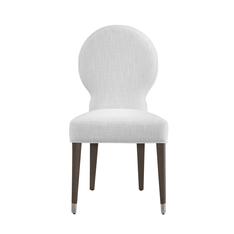 Farrah Porcelain Fabric White Light Oak Dining Chair Set of 2