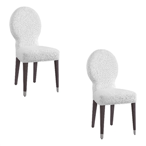 Farrah Porcelain Fabric White Light Oak Dining Chair Set of 2