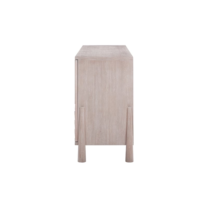 Horizons White Oak Wood Server Nickel Hardware Coastal