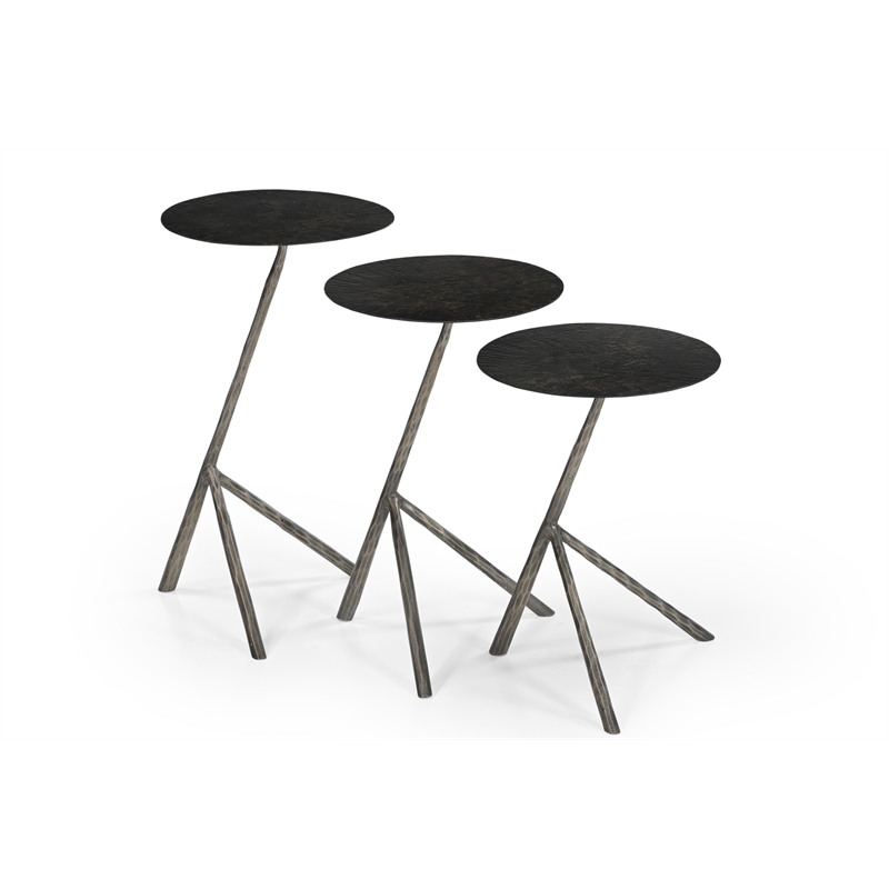 Cascade Brass Antique Bronze Nesting Tables Metal Set