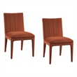 Brianne Orange Velvet Dining Chair Set of 2 Modern