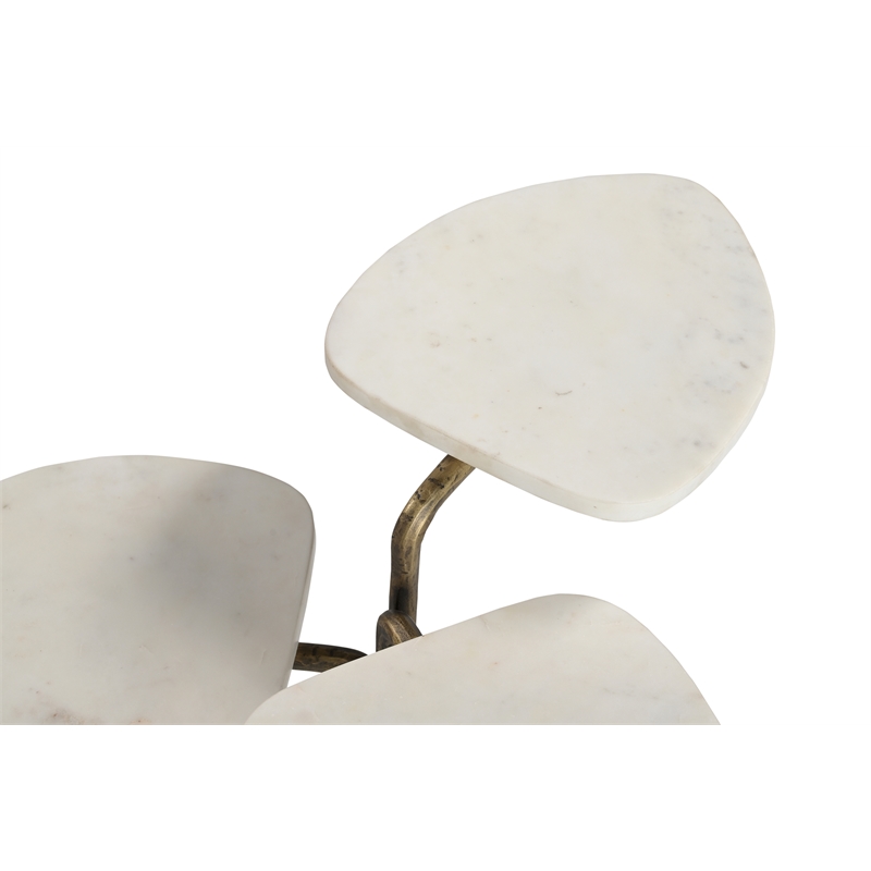 Alpine Gold Marble Three Tier Accent Table