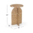 Abbey Amber Marble Accent Table Brown Stone