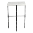 Darcy Nickel Hammered Metal Marble Accent Table