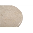 Abbey Feather Beige Marble Accent Table Modern