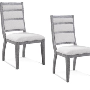 Nylah Upholstered  Light Gray Wood Dining Chair Set of 2 Modern
