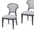 Mateo Black Wood Gray Upholstered Dining Chair Set of 2