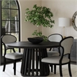 Mateo Black Wood Gray Upholstered Dining Chair Set of 2