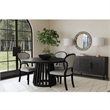 Mateo Black Wood Gray Upholstered Dining Chair Set of 2