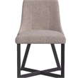 Trucco Bronze  Taupe Upholstered Dining Steel  Chair Set of 2