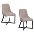 Trucco Bronze  Taupe Upholstered Dining Steel  Chair Set of 2