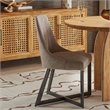 Trucco Bronze  Taupe Upholstered Dining Steel  Chair Set of 2