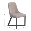 Trucco Bronze  Taupe Upholstered Dining Steel  Chair Set of 2