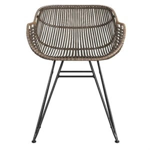 Ryanne Upholstered Black Metal Dining Chair Set of 2