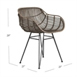 Ryanne Upholstered Black Metal Dining Chair Set of 2