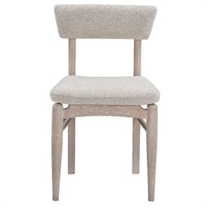 Horizons Cerused White Oak Taupe Boucle Wood  Dining Chair Set of 2