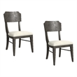 Kellan Upholstered Brown Wood Dining Chair Set of 2 Modern