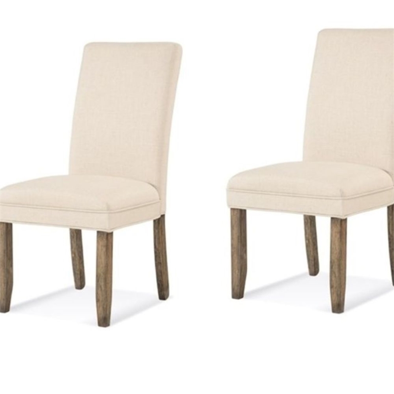 Colby Parsons Cream Upholstered Dining Wood Chair Set of 2 Modern