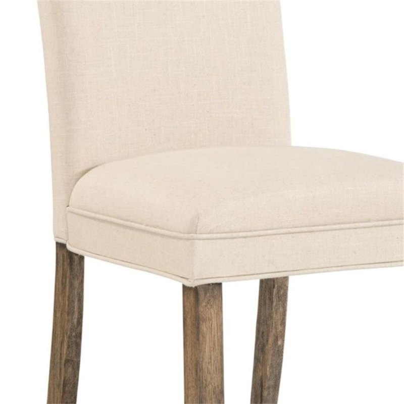 Colby Parsons Cream Upholstered Dining Wood Chair Set of 2 Modern