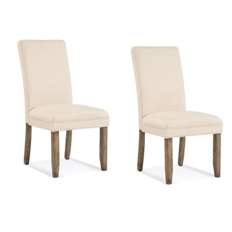 Colby Parsons Cream Upholstered Dining Wood Chair Set of 2 Modern
