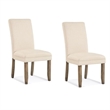 Colby Parsons Cream Upholstered Dining Wood Chair Set of 2 Modern