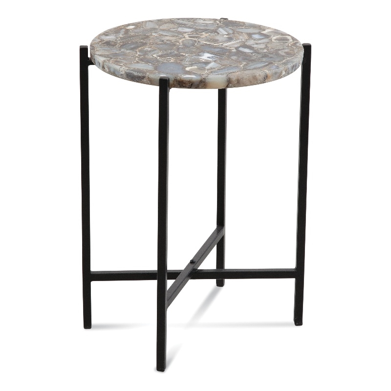 Cicco Modern Black Metal Accent Table Minimalist Design