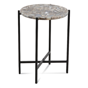Cicco Modern Black Metal Accent Table Minimalist Design