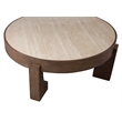 Canyon Espresso Brown Wood Travertine Coffee Table Rustic Modern