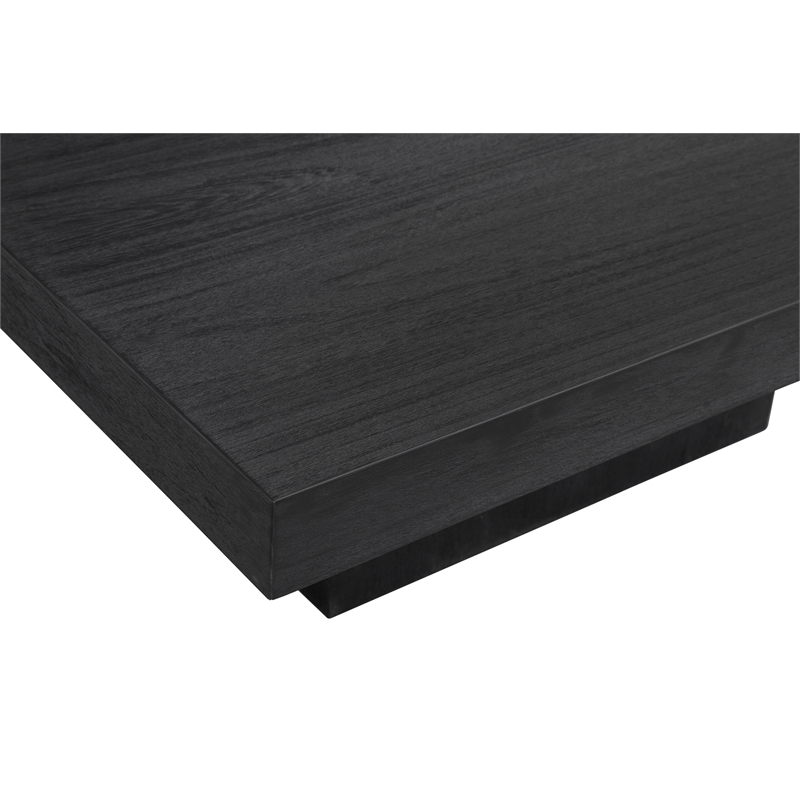 Padula Matte Black Mango Wood Coffee Table Modern Minimalist