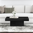 Padula Matte Black Mango Wood Coffee Table Modern Minimalist