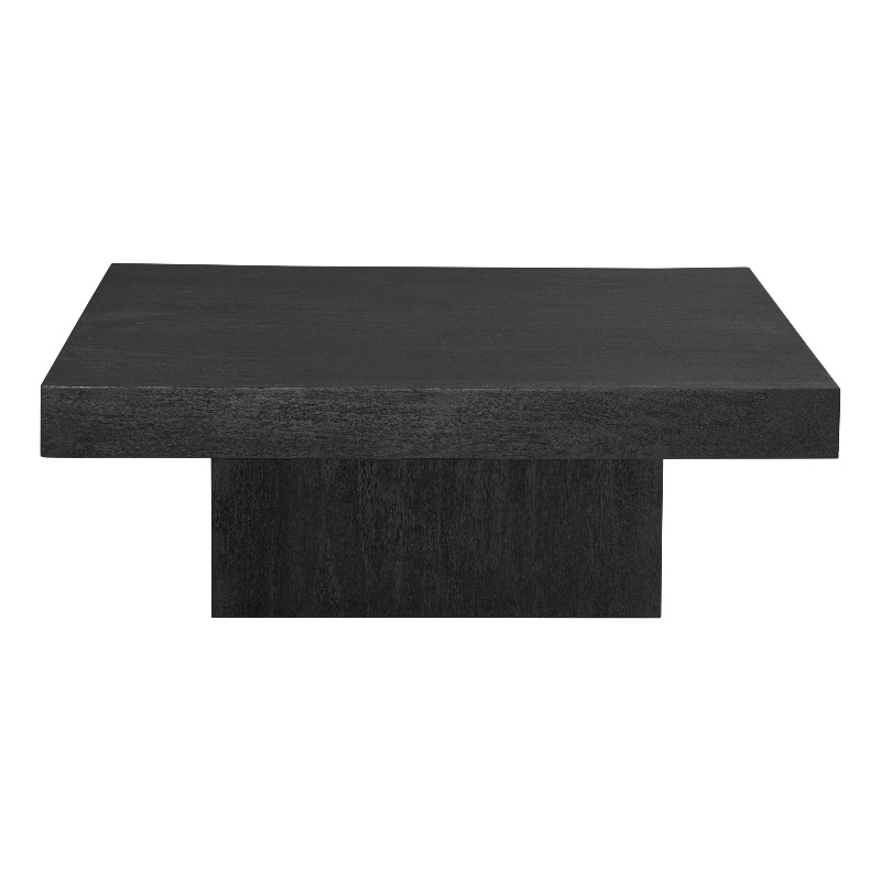 Padula Matte Black Mango Wood Coffee Table Modern Minimalist