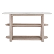 Horizons White Marble White Oak Console Table with Shelves
