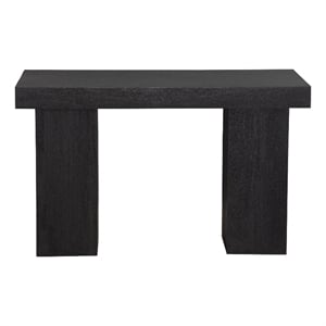 Padula Matte Black Wood Console Table Double Pedestal