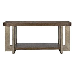Nova Charcoal  Wood Cerused Oak Console Table Thick Top