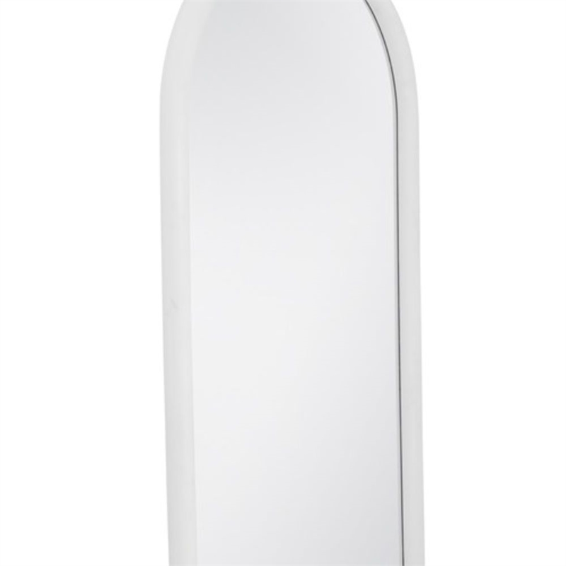 Vega Arched Matte White Wood Floor Mirror Modern Minimalist