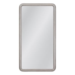 Berylon Silver Modern Wood Floor Mirror Rounded Corner Design