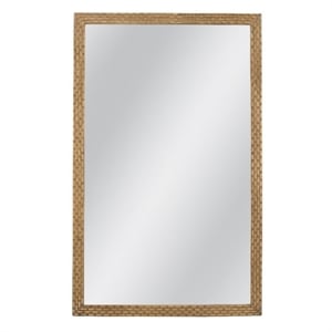 Ansul Gold Brick Pattern Wood Floor Mirror Traditional Modern