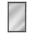 Vallente Brown Wood Carved Rectangular Floor Mirror