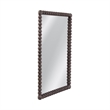 Vallente Brown Wood Carved Rectangular Floor Mirror