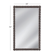 Vallente Brown Wood Carved Rectangular Floor Mirror