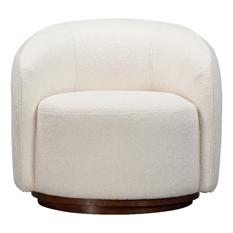 Rory Modern Upholstered Accent Chair Cushioned  Cream Fabric