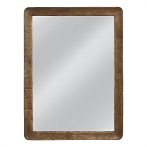 Hallie Bronze Brown Metal Rectangular Wall Mirror Modern Minimal