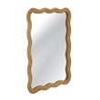 Burnette Wavy Rope Brown Resin Framed Wall Mirror Coastal Boho