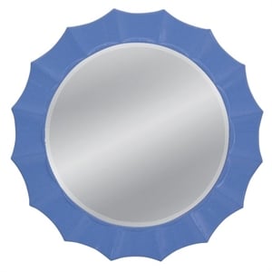 Blue Altair Round Wall Mirror Curved Resin Frame Design