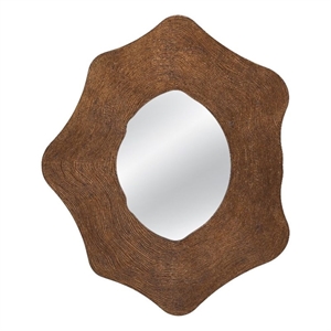 Edgeville Decorative Wall Mirror Timeless Brown Resin Framed Accent