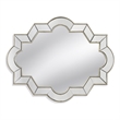 Azusa Champagne Silver Leaf Curved Resin Wall Mirror Glam Design